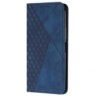 Cover Oppo Find X5 Flip Cover Imiteret Læder Mønster