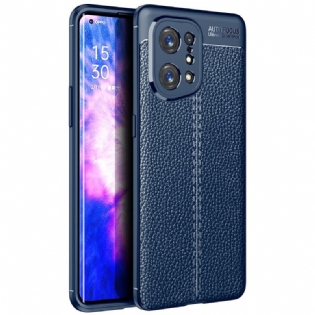 Cover Oppo Find X5 Lædereffekt Litchi Dobbelt Linje