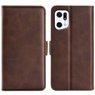 Flip Cover Oppo Find X5 Læder Cover Dobbelt Klap