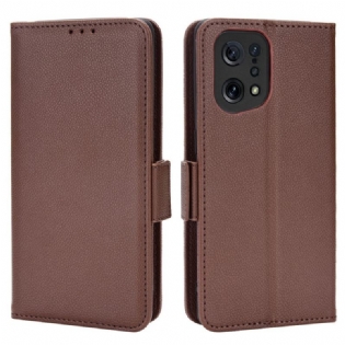 Flip Cover Oppo Find X5 Læder Cover Flap Dobbelt Nye Farver