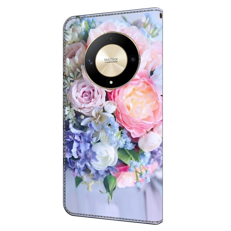 Flip Cover Honor X9b / Magic 6 Lite Farverige Blomster