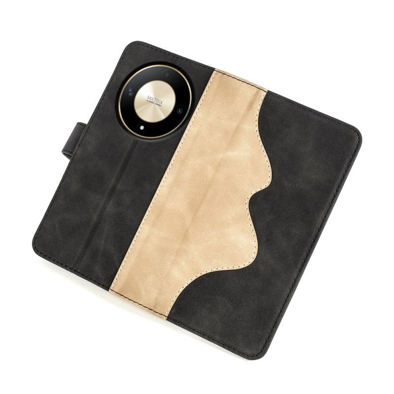 Læder Cover Honor X9b / Magic 6 Lite Tofarvet Design