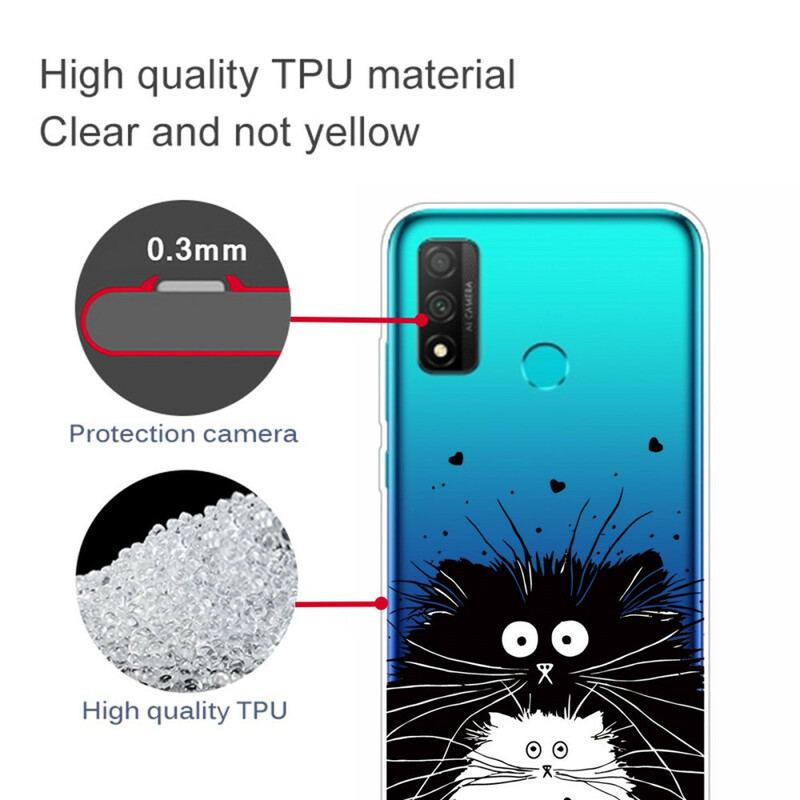 Cover Huawei P Smart 2020 Gennemsigtige Overraskede Katte