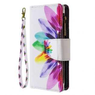 Flip Cover Huawei P Smart 2020 Blomsterlomme Med Lynlås