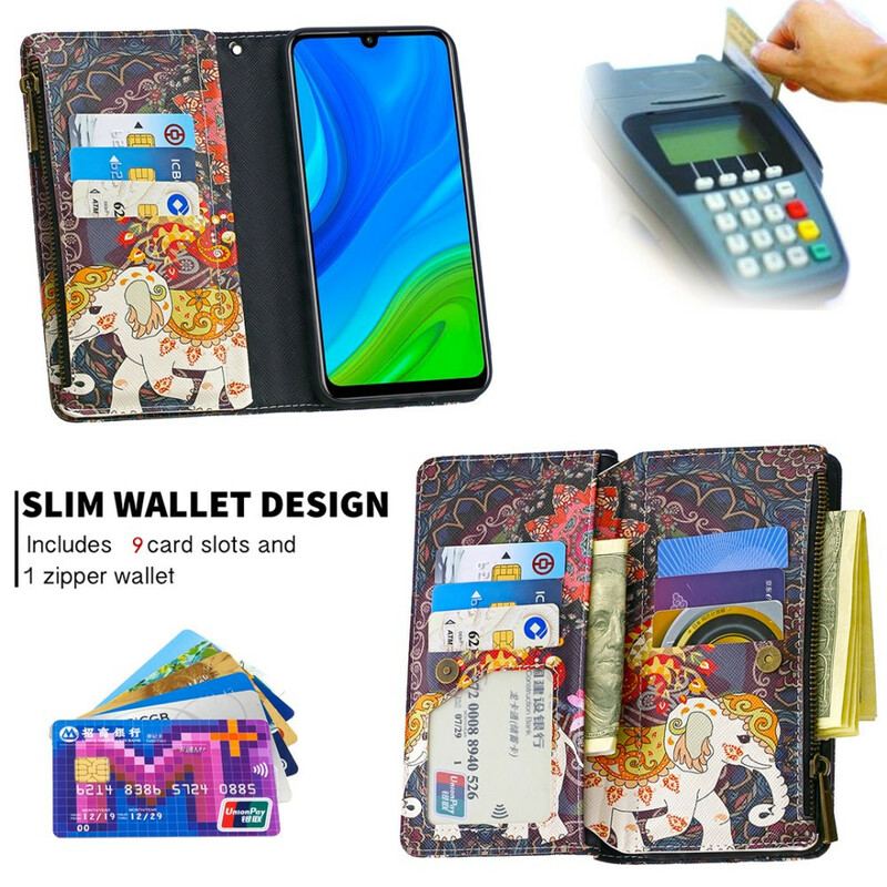 Flip Cover Huawei P Smart 2020 Elefant Lynlåslomme