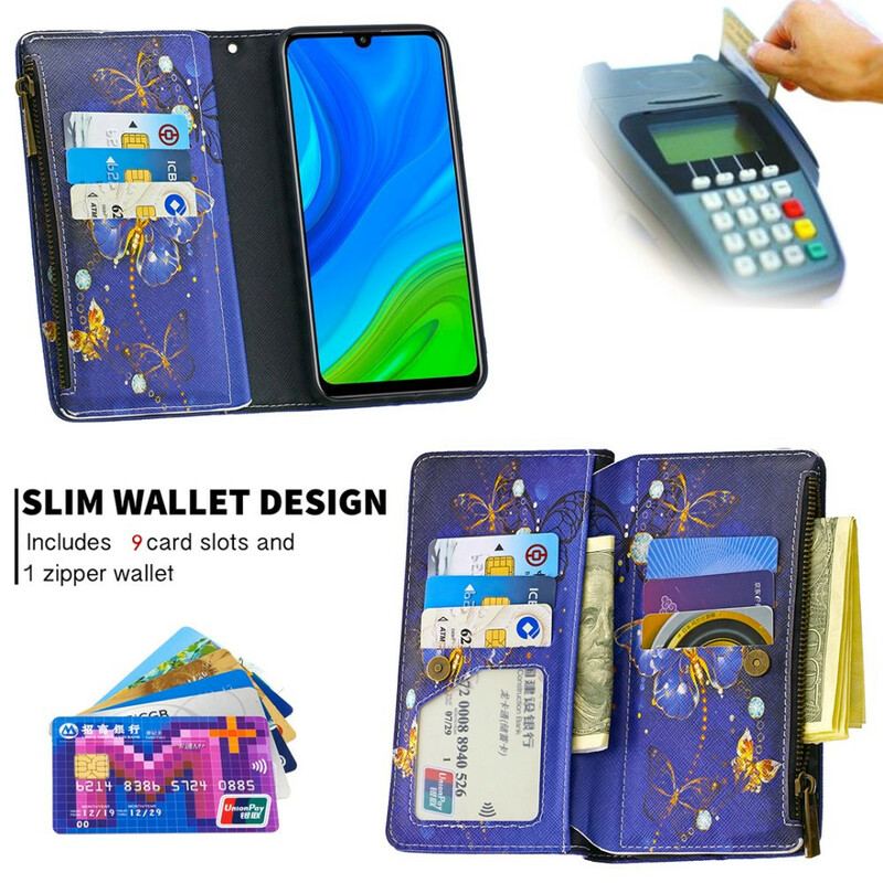Flip Cover Huawei P Smart 2020 Sommerfugle Lynlåslomme