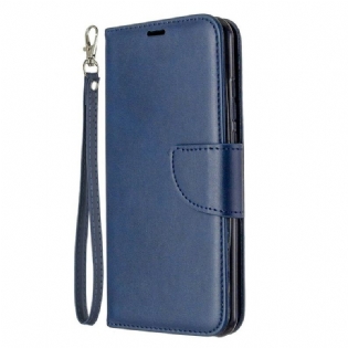 Læder Cover Huawei P Smart 2020 Flip Cover Glat Flap Skrå