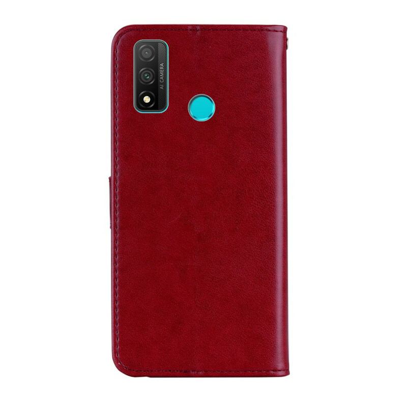 Læder Cover Huawei P Smart 2020 Ugle Mandala Og Charm
