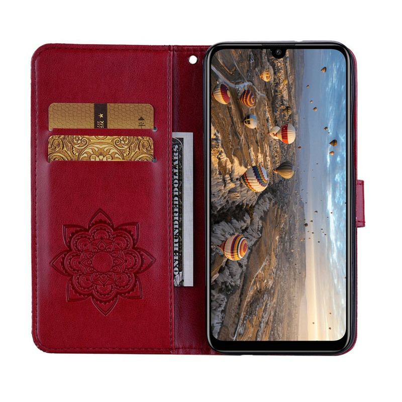 Læder Cover Huawei P Smart 2020 Ugle Mandala Og Charm
