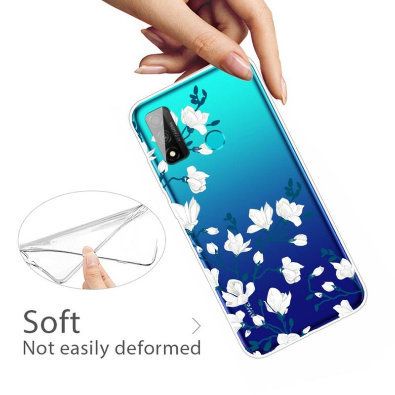 Mobilcover Huawei P Smart 2020 Hvide Blomster