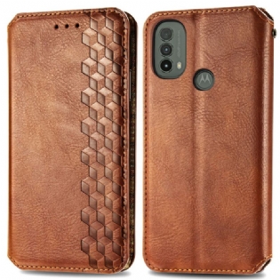 Cover Moto E40 / E30 / E20 Flip Cover Diamanttekstur I Lædereffekt