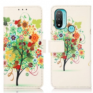 Flip Cover Moto E40 / E30 / E20 Blomstrende Træ