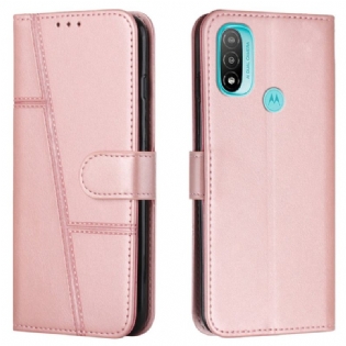 Flip Cover Moto E40 / E30 / E20 Med Snor Strappy Geo Lædereffekt