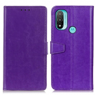 Læder Cover Moto E40 / E30 / E20 Enkel Skinnende Lædereffekt