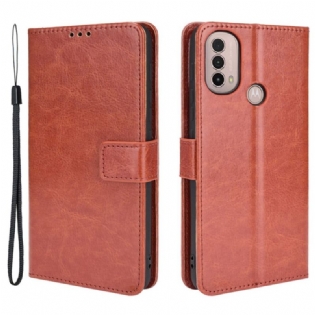Læder Cover Moto E40 / E30 / E20 Prangende Kunstlæder