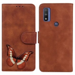 Læder Cover Moto E40 / E30 / E20 Skin-touch Butterfly