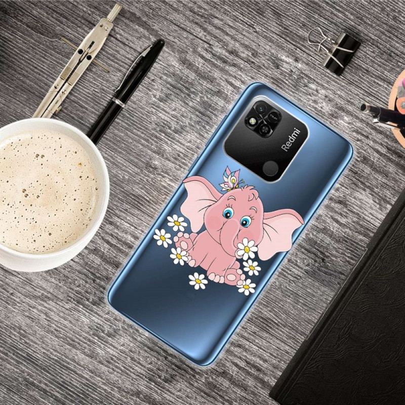 Cover Xiaomi Redmi 10A Sømløs Lyserød Elefant