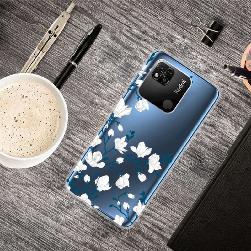 Cover Xiaomi Redmi 10A Sømløse Hvide Blomster