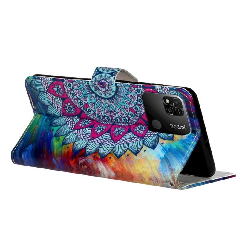 Flip Cover Xiaomi Redmi 10A Med Snor Farverig Strappy Mandala