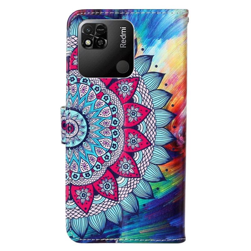 Flip Cover Xiaomi Redmi 10A Med Snor Farverig Strappy Mandala