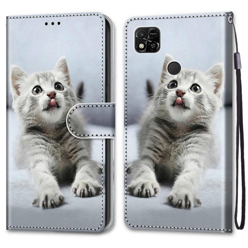 Flip Cover Xiaomi Redmi 10A Med Snor Hvid Killing Med Rem