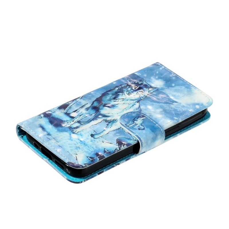 Flip Cover Xiaomi Redmi 10A Med Snor Stolt Ulv Med Rem