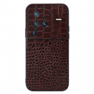 Cover Vivo X80 Pro Ægte Crocodile Texture Læder