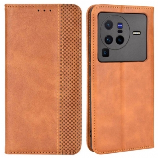 Cover Vivo X80 Pro Flip Cover Stiliseret