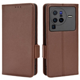 Flip Cover Vivo X80 Pro Læder Cover Flap Dobbelt Nye Farver