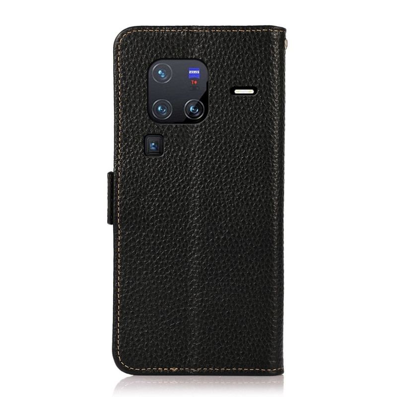 Flip Cover Vivo X80 Pro Litchi Læder Khazneh Rfid