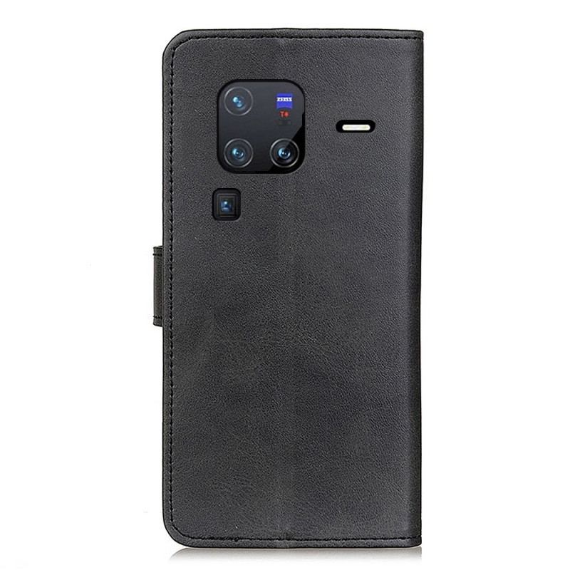 Flip Cover Vivo X80 Pro Mat Imiteret Læder