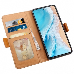 Flip Cover Vivo X80 Pro Stof Og Læder Effekt