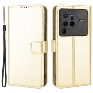Læder Cover Vivo X80 Pro Prangende Klassiker