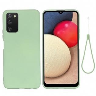 Cover Samsung Galaxy A03s Flydende Silikone Med Snor