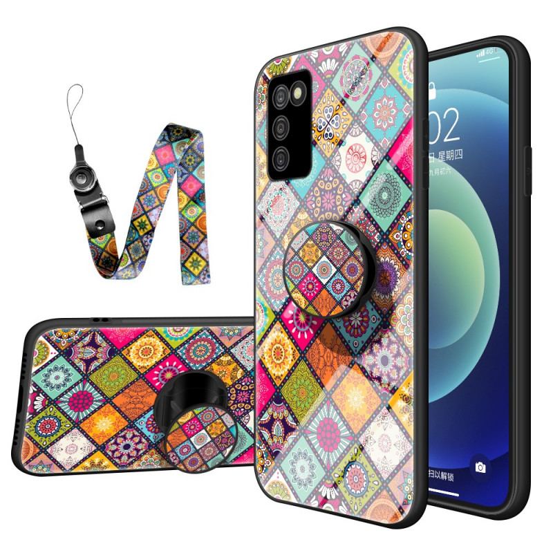Cover Samsung Galaxy A03s Patchwork Magnetisk Holder