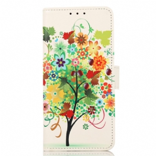 Flip Cover Samsung Galaxy A03s Blomstrende Træ
