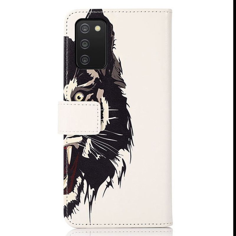 Flip Cover Samsung Galaxy A03s Hård Tiger
