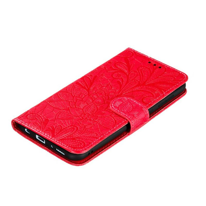 Læder Cover Samsung Galaxy A31 Med Snor Rem Tribal Flowers