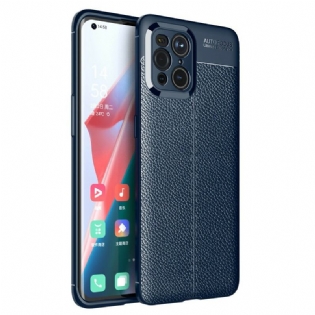 Cover Oppo Find X3 Pro Dobbelt Linje Litchi Læder Effekt