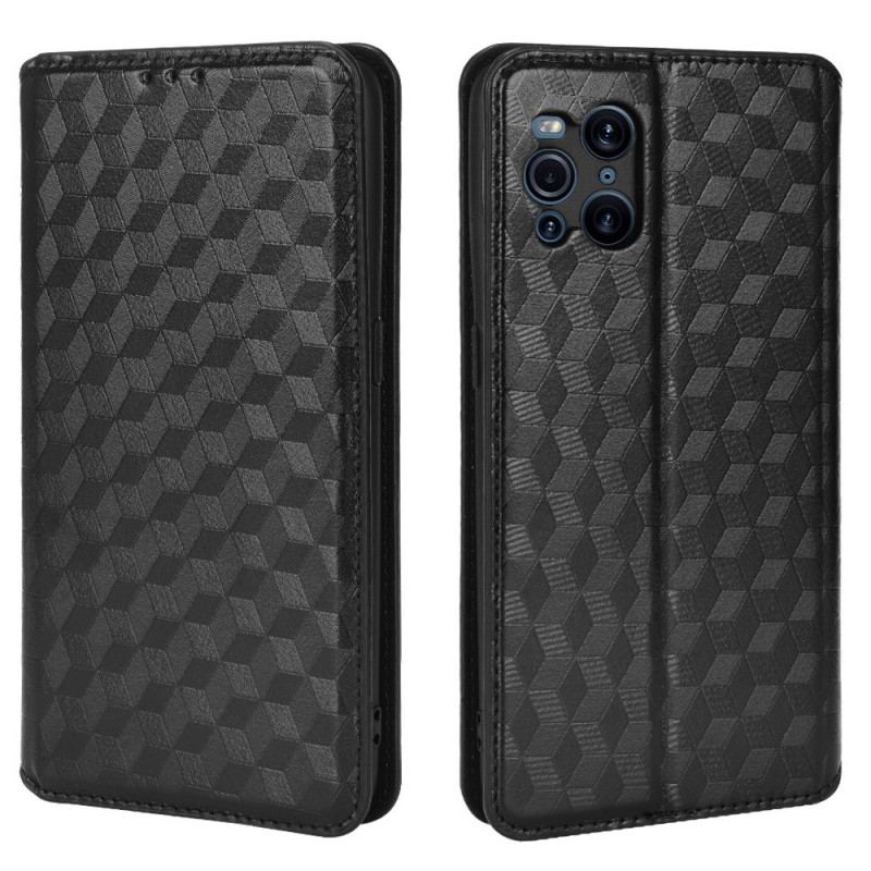 Cover Oppo Find X3 Pro Flip Cover Diamant Læder Effekt