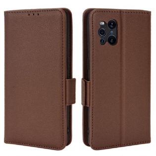 Læder Cover Oppo Find X3 Pro Flip Cover Flap Dobbelt Litchi Nye Farver
