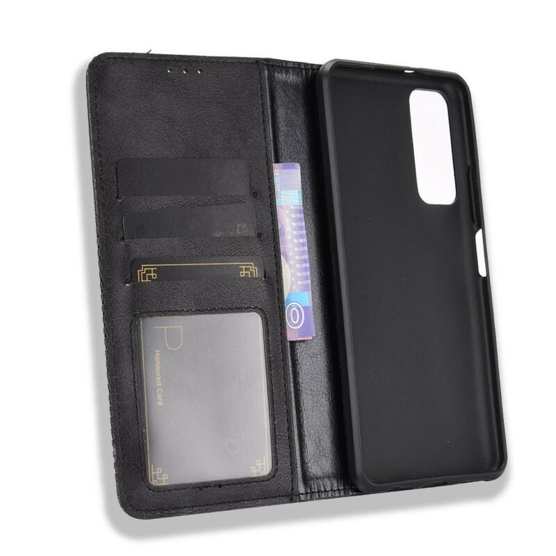 Cover Huawei P Smart 2021 Flip Cover Stiliseret Vintage Lædereffekt