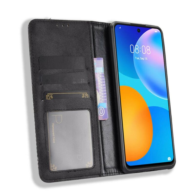 Cover Huawei P Smart 2021 Flip Cover Stiliseret Vintage Lædereffekt