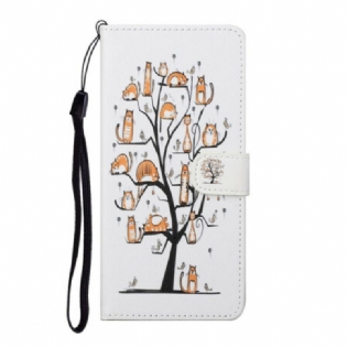 Flip Cover Huawei P Smart 2021 Med Snor Funky Cats Med Rem