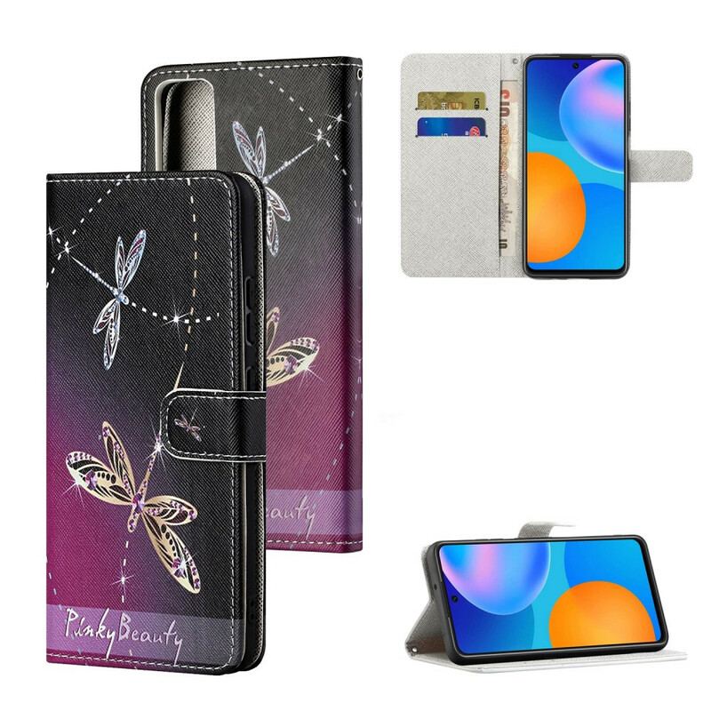 Flip Cover Huawei P Smart 2021 Med Snor Strappy Guldsmede