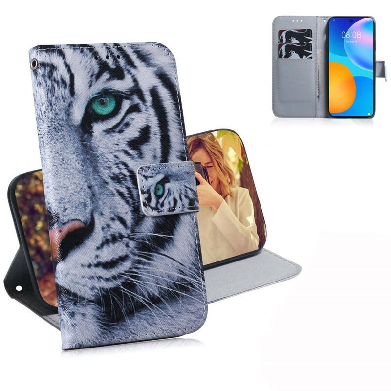 Flip Cover Huawei P Smart 2021 Tiger Ansigt