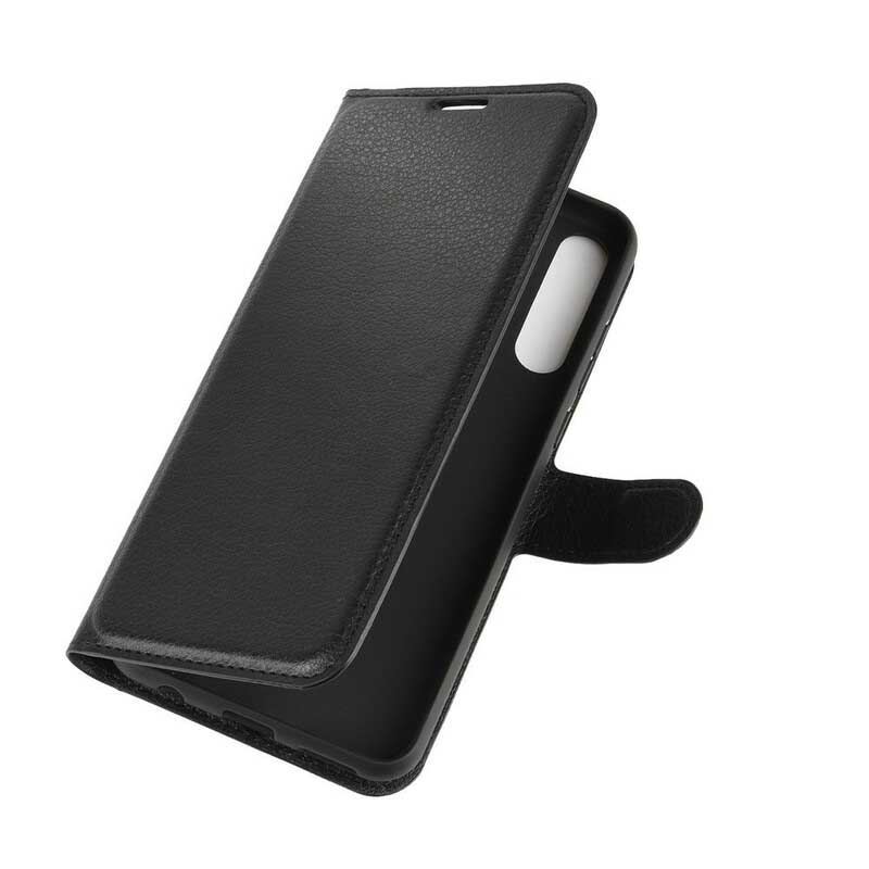 Flip Cover Huawei Y6p Klassisk Litchi Imiteret Læder