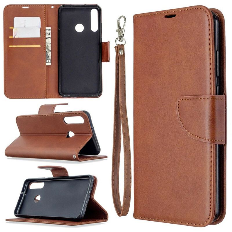 Flip Cover Huawei Y6p Læder Cover Glat Flap Skrå