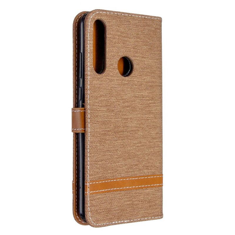 Flip Cover Huawei Y6p Med Snor Stof- Og Lædereffektrem