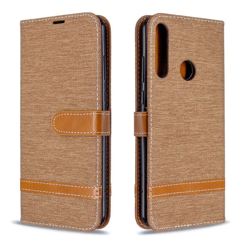 Flip Cover Huawei Y6p Med Snor Stof- Og Lædereffektrem